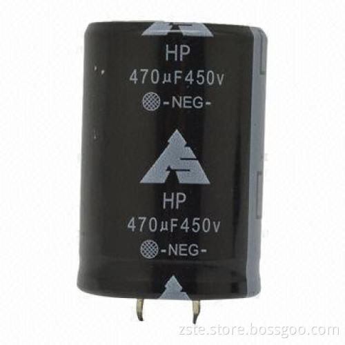 Snap-in e-cap/Aluminum Electrolytic Capacitor with 450V Rated Voltage, 470uf Capacitance